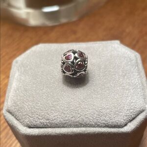 Pandora Sterling Silver Love All Around Bead with Pink CZ Hearts